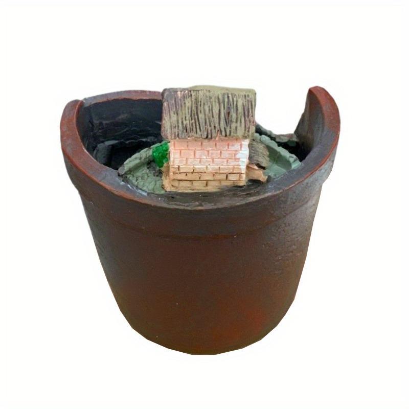 Mini House Figurine Resin Flower Pot Sky City Creative Planter for Flower Pot Herb Cacti Succulent Plants Home Garden Decoration