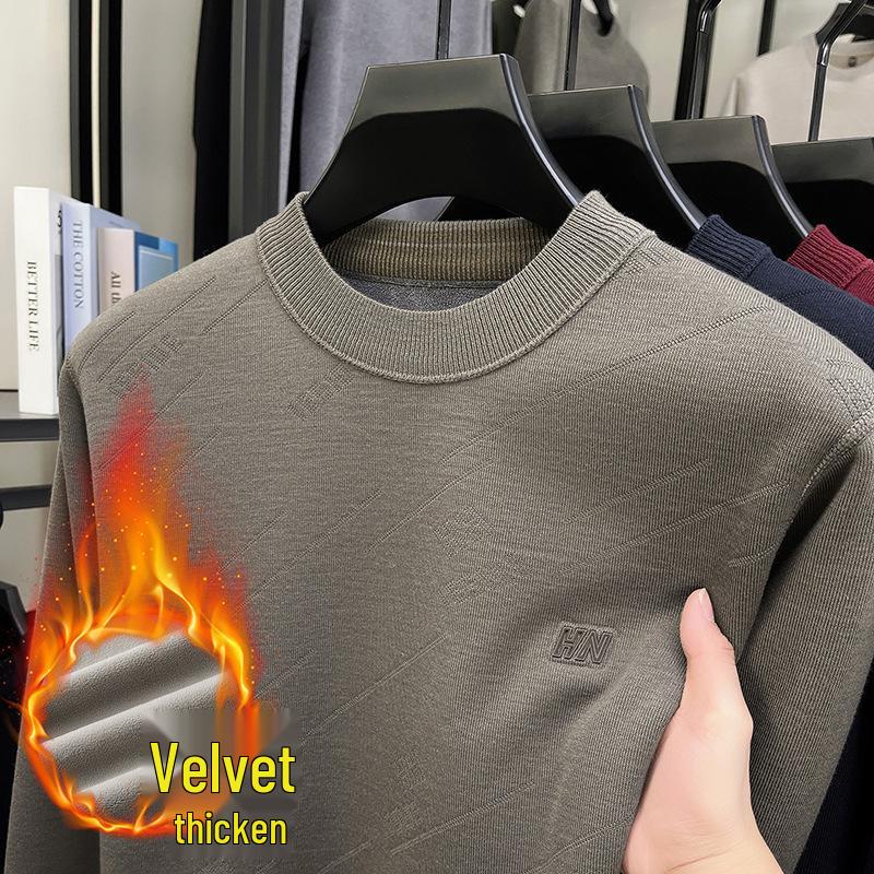 

Men s Wool Knit Round Neck Pullover - 2025 Autumn/Winter Collection XXXXL світлого кольору хакі