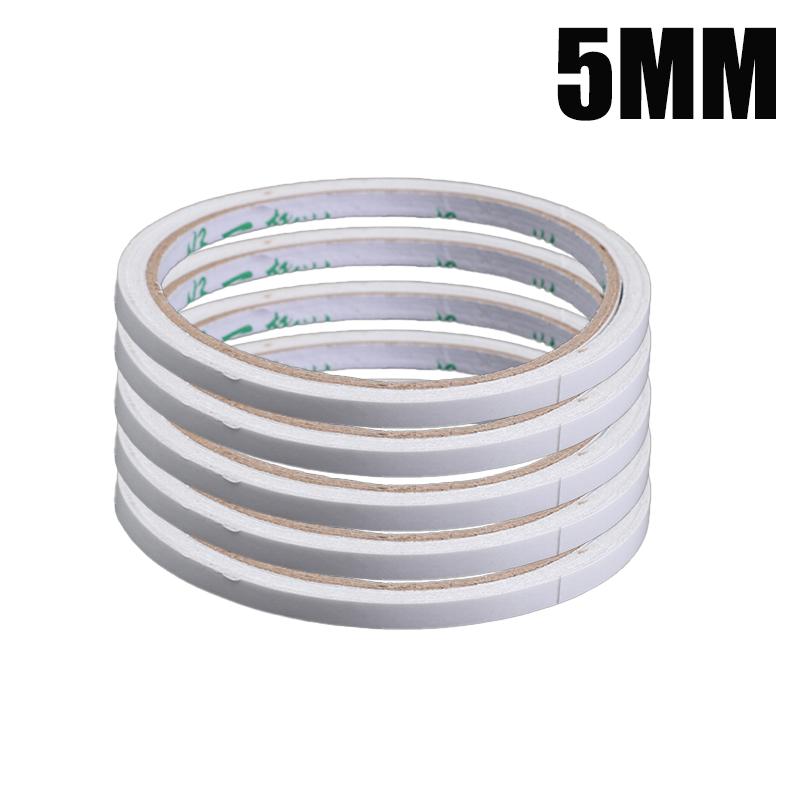 10-1Rolls Double Sided Tape Ultra-thin White Strong Sticky Tapes Stickers Super Adhesive Tape Strips for Home Office Supplies
