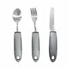 Stainless Steel Adaptive Foldable Utensil Set with Anti-Shake Rubber-Plastic Handle for Elderly Rehabilitation (Knife, Fork, Spoon)