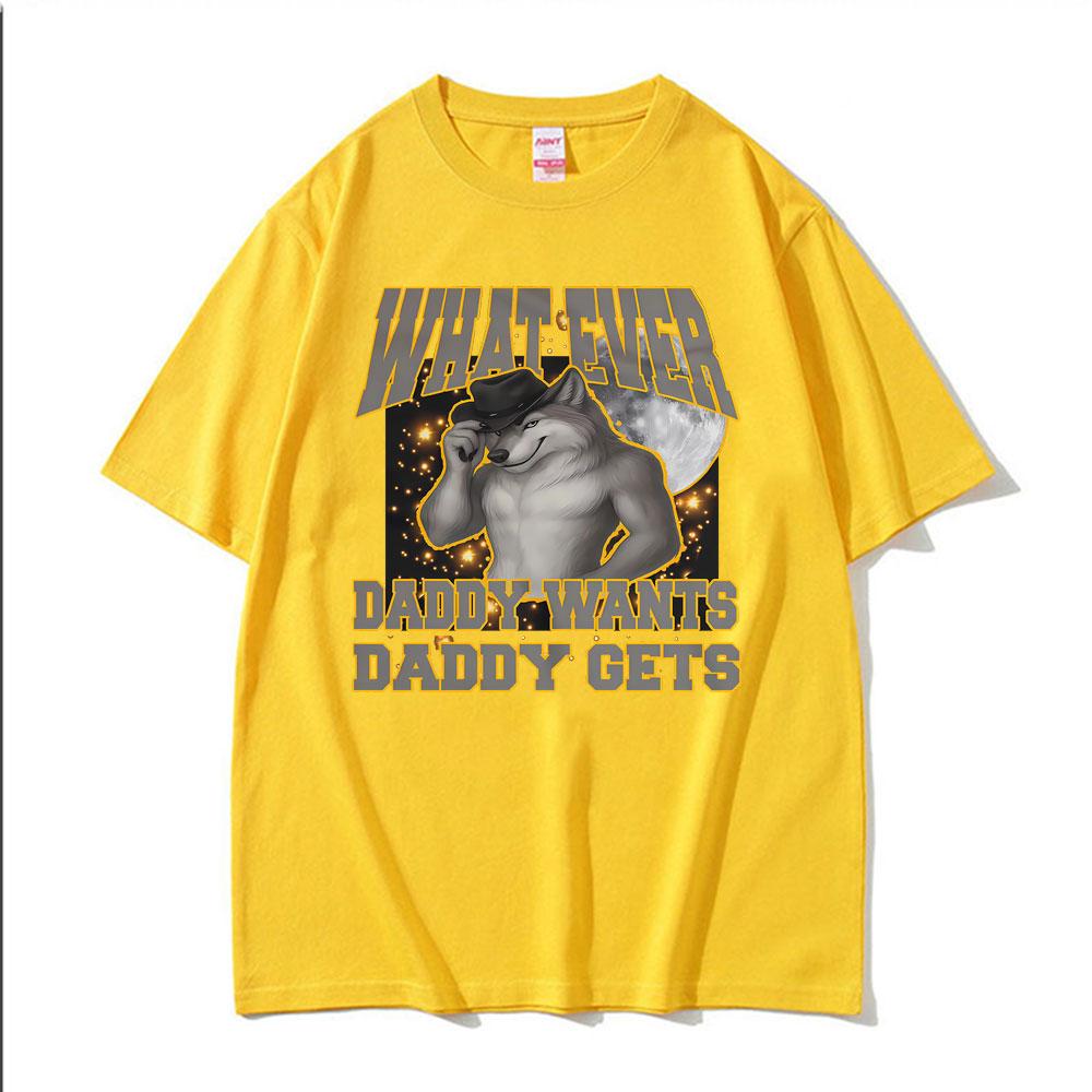 Alpha Wolf Daddy Vintage Humor Gift Tee Shirt Men Women Fashion Summer Short Sleeve Tshirts Casual Oversized T Shirt Streetwear
