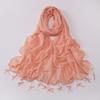 New Chiffon Hijab Veil Scarf Hand-Sewn Glass Tube Bow Long Scarf Gauze Horse Muslim Women Hijab Islam Turban Headscarves Ladies