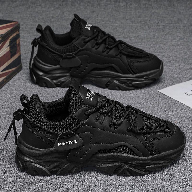 

Мужская обувь Летняя Дышащая Повседневная Черная Спортивная обувь Сетчатая Толстая Подошва Увеличивающая Рост Папа Работа Обувь для Охраны Труда 44