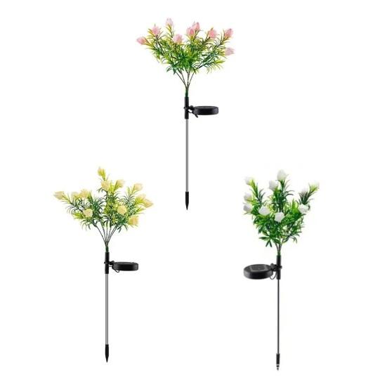 Garden Light Solar Powered Flower Shape Outdoor Yard Light Waterproof Scratch-Resistant Small Size Garden Lamp