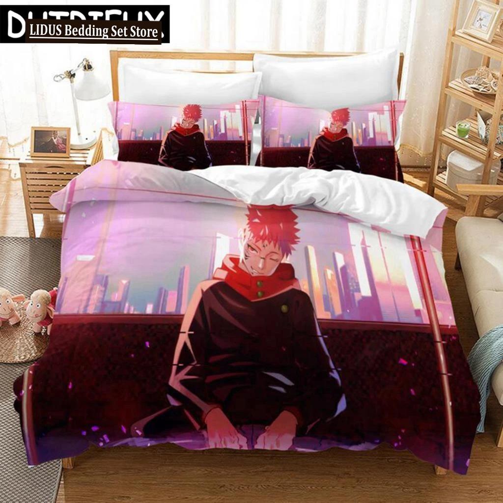 Jujutsu Kaisen Japan Anime 3D Printed Bedding Set King Duvet Cover Pillow Case Comforter Cover Bedclothes Duvet Covers