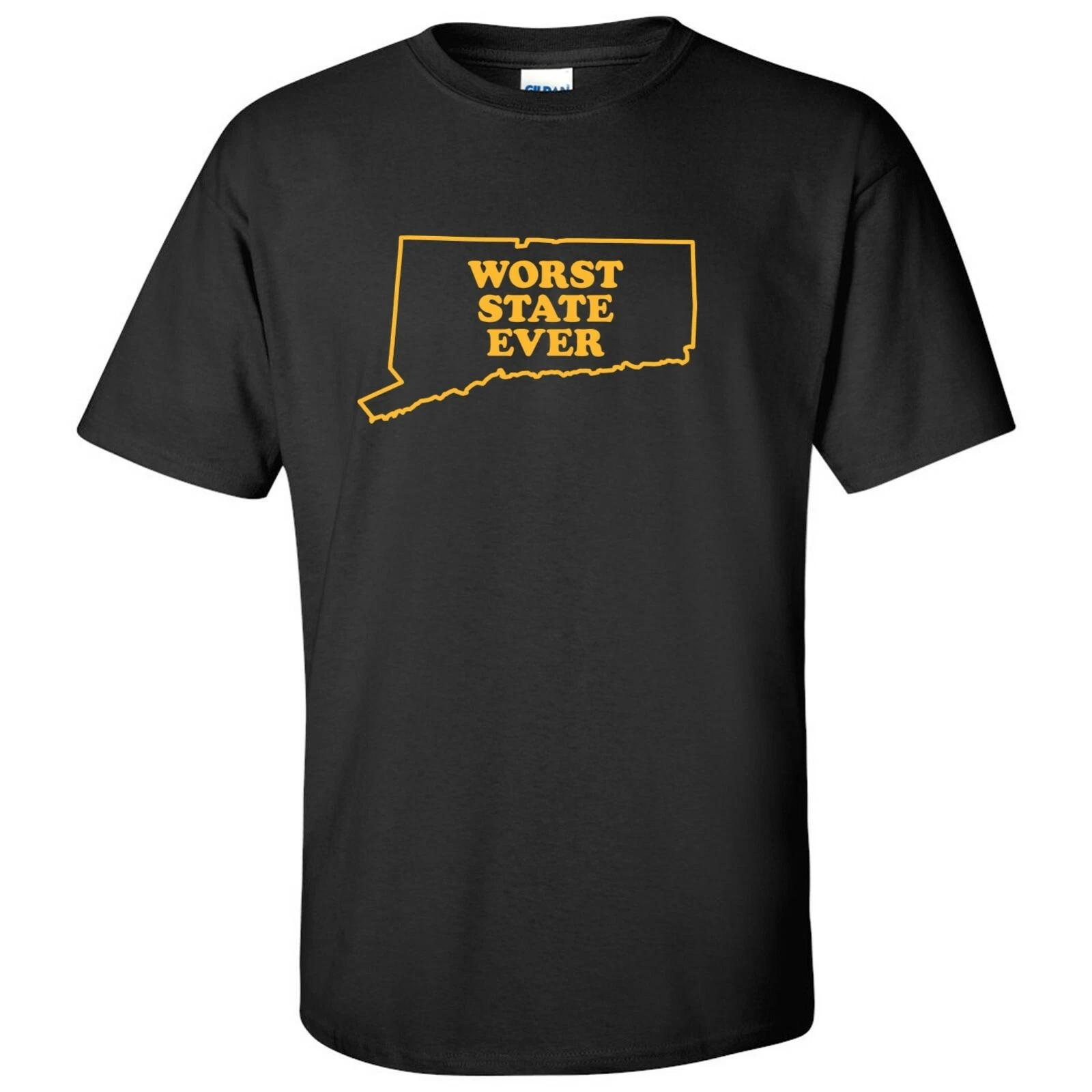Connecticut Worst State Ever Basic Cotton T-Shirt - Black S