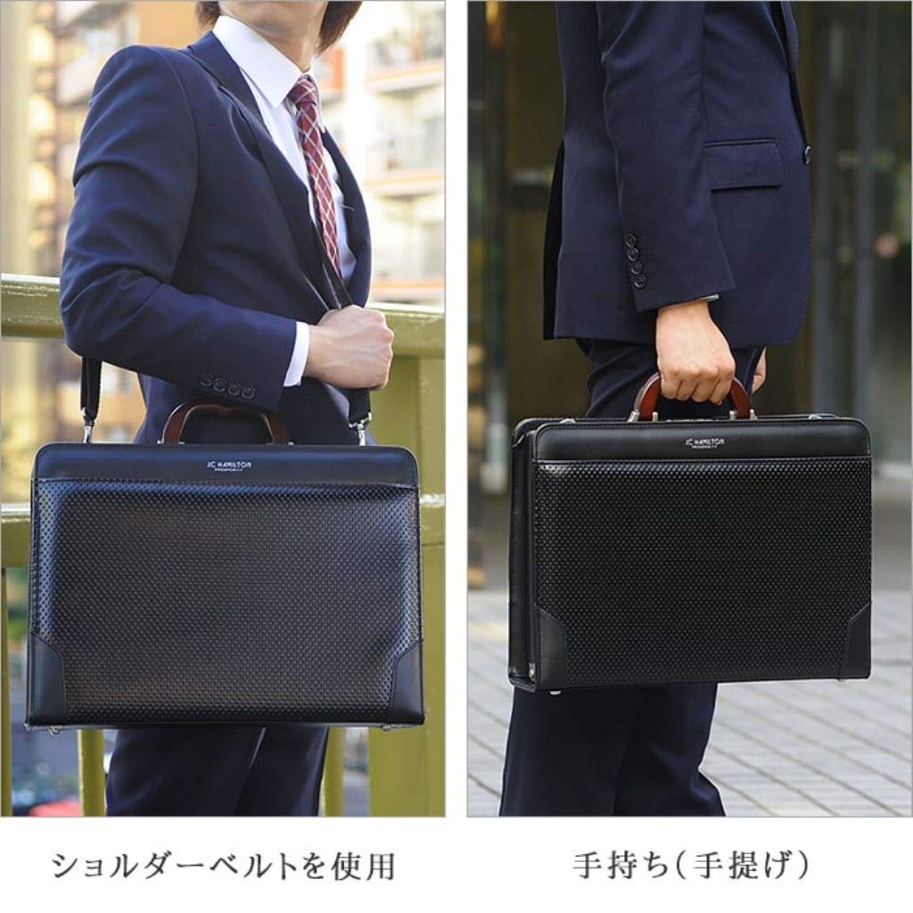 [Japanese Bag] Toyooka-made, Artisan-crafted Dulles Bag, B4 Size, Premium Natural Wood Business Bag, Made In Japan, 42cm Wide, Black