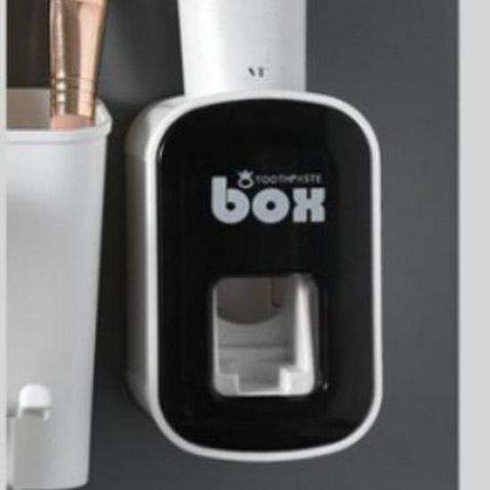 Wall-Mounted Multi-Toothbrush Holder with Punch-Free Base and Toothpaste Storage