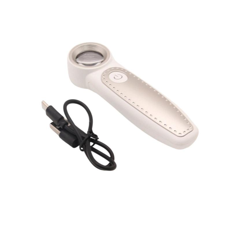 Portable LED Magnifying Glass Build In USB Charging Function 6 Bright Light Rechargeable Magnifier for Detailed Work