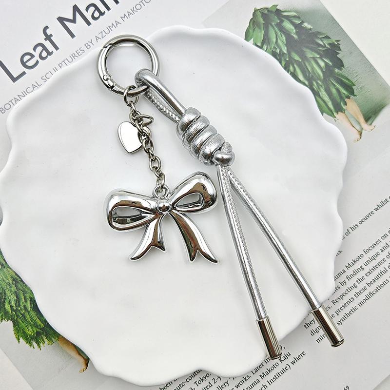 Creative Bow, Heart-Shaped Woven Rope, Bag Decoration Pendant, Keychain Accessory