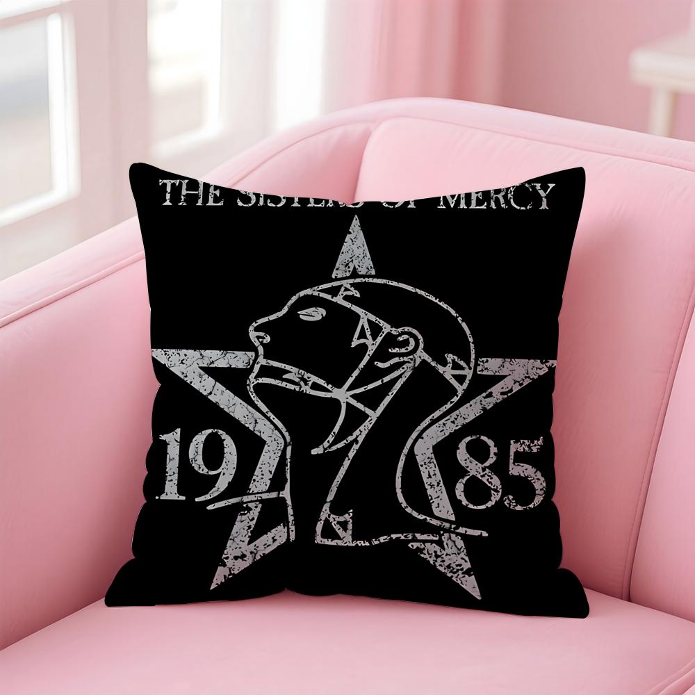 Band Gothic The S-Sisters Of M-Mercy Cushion Cover Pillow Case Soft Skin Friendly Fabric Comfort & Concealed Zipper