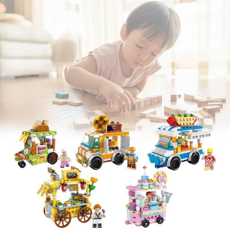 Building Block Dessert City Street View Model Kid Multi Shape Jigsaw Gift Puzzle
