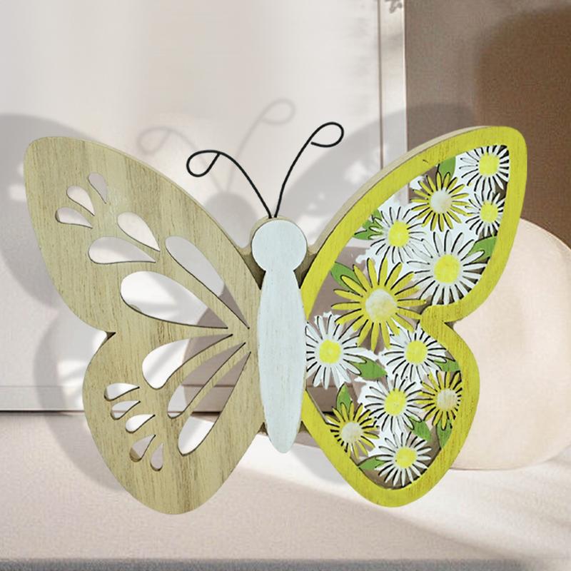 Wood Butterfly Table Decor Tabletop Butterfly Figurine Blank Wooden Ornaments For Wall Decor Exquisite Tabletop Figurine