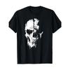 European Sizes Tattered Skull Graphic T-Shirt - Soft Breathable Casual Streetwear, Machine Washable All-Season Comfort