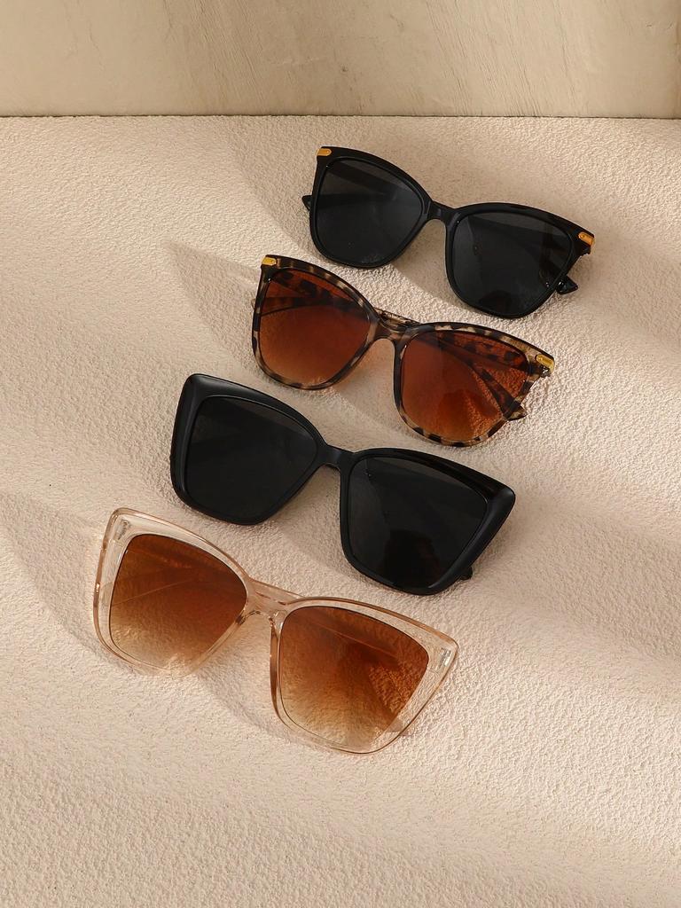 2/3/4 PCS Fashion Cat Eye Plastic Frame Women Sunglasses For Men Daily Life Shades Eyewear Accessories.