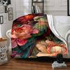 1pc Parrot Blossoms Lightweight Flannel Blanket, Comfortable and Warm Blanket, for Office and Camping Sofa Bed, Livingroom138