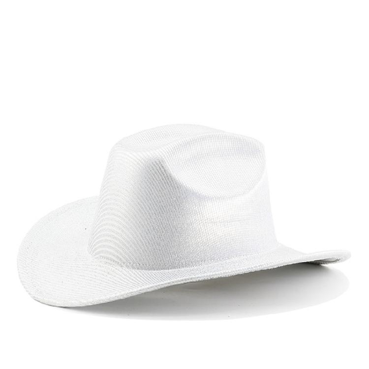 Fluorescence Western Hat Large Brims Knight Hat Cool Nightclub Hat Party Supply Large Brims Hat Shimmering Travel Sun Hat