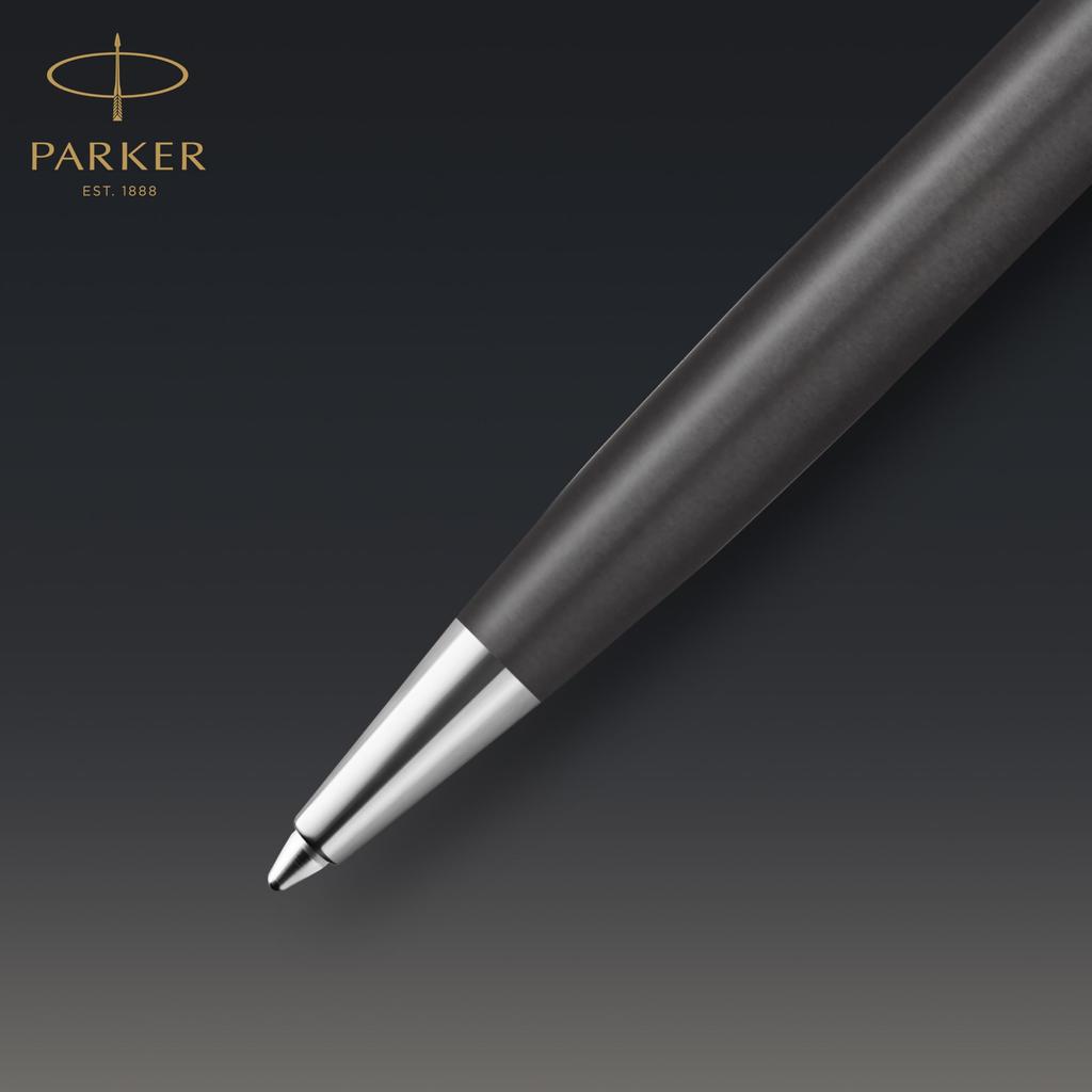 PARKER Ballpoint Pen Sonnet Premium Metal Gray PGT Medium Point Gift Box Genuine Imported Product 2119791 & Oil-based