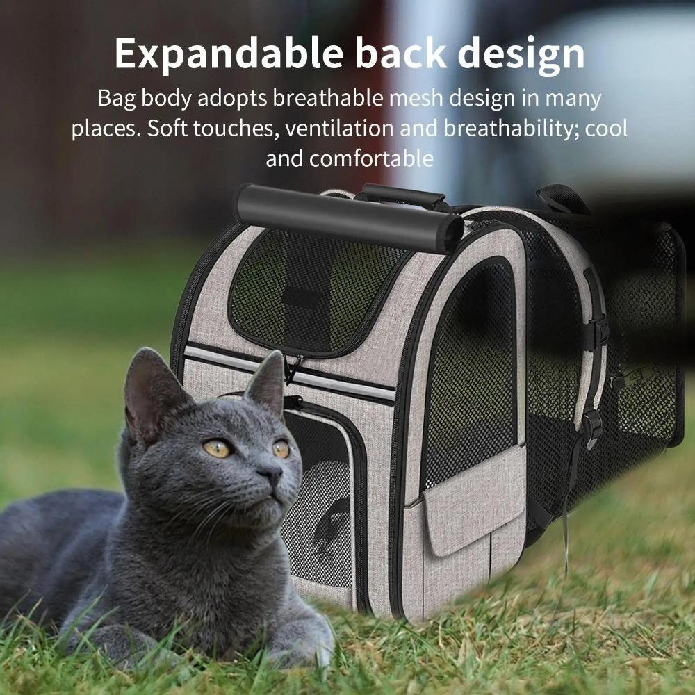 Large Capacity Portable Puppy Backpack Foldable Pet Travel Bag Expandable Cat Bag  Camping Trip