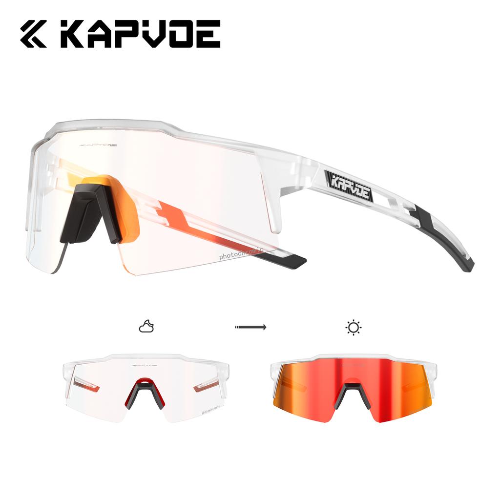 Lunettes de soleil Kapvoe Gold Photochromiques pour Cyclisme Homme Lunettes Mode Vélo de Montagne Vitesse Lunettes Cool Lunettes de Vue Sport VTT Vélo