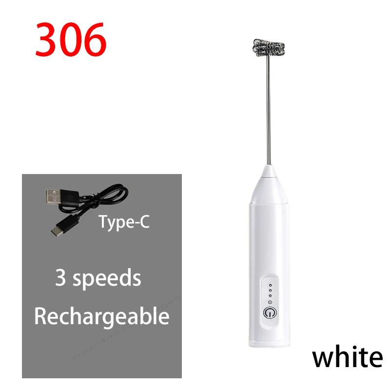 

HOT Electric Milk Frother + Egg Beater Wireless Type-C Charging 3 Speeds Mini Handheld Foam Maker Coffee Whisk Cooking Tools 0.5L
