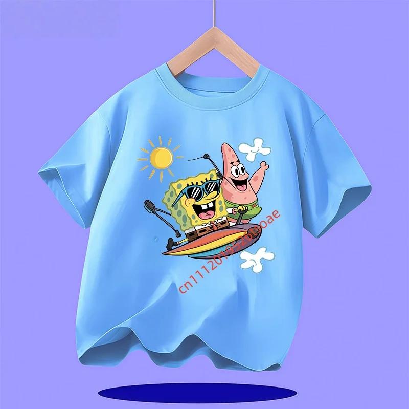 Potdemiel New SpongeBob SquarePants Childrens TShirt Casual Daily Comfortable Breathable for Boys and Girls 100