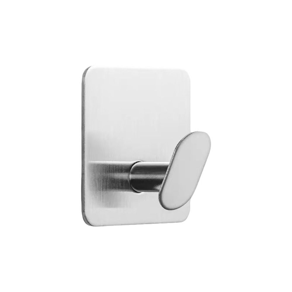 3pcs Stainless Steel Adhesive Hooks Rust Proof Bathroom Clothes Hooks  Organization Accessory