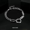 Trendy Circle Geometric Bracelet For Man Woman Hip Hop Titanium Steel Non Fading Cuban Bracelet Hip Hop Couple Jewelry Kpop Gift