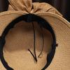 Simple Bowknot Straw Bucket Hat Elegant Solid Color Sun Hat Trendy Foldable Travel Beach Hats for Women Daily Uses Summer Outdoor