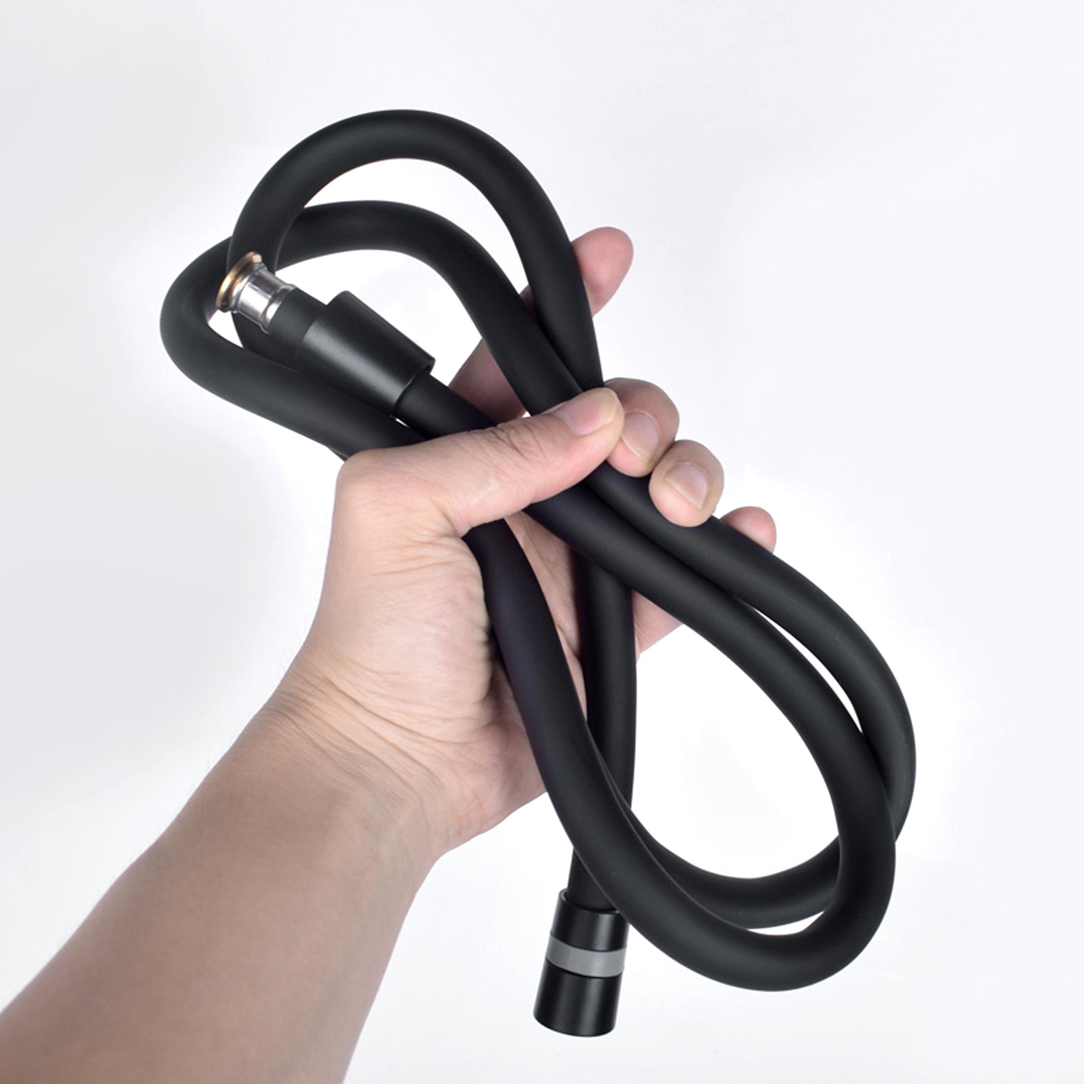 Black bathroom shower hose fitting soft PVC bathroom hose