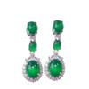 Natural Hetian Jasper Jadeite Oval Diamond Long Earrings Light Luxury Retro Charm Lady Chinese Style  Jewelry