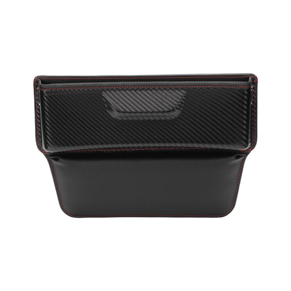 Car Seat Gap Box Automobile Seat Gap Box Universal Car Seat Organizer Faux Leather Carbon Fiber Car Center Console Storage Box чёрный