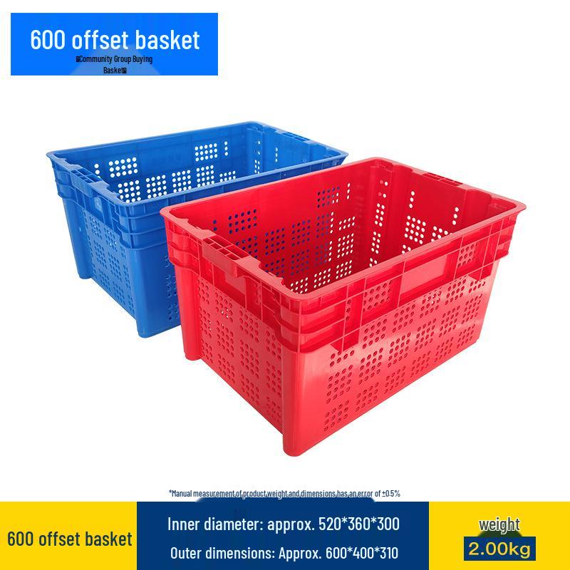 Large Rectangular Thick Plastic Basket for Vegetables and Fruits