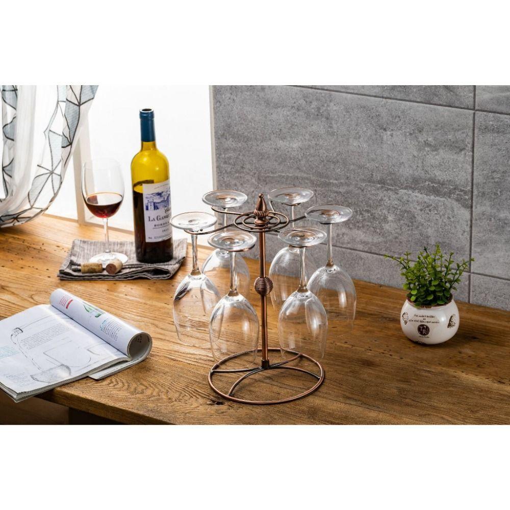 Schnell abtropfendes Weinglas Tassenregal 6 Haken Trinkgläser Ausstellungsständer Kelchhalter Zuhause