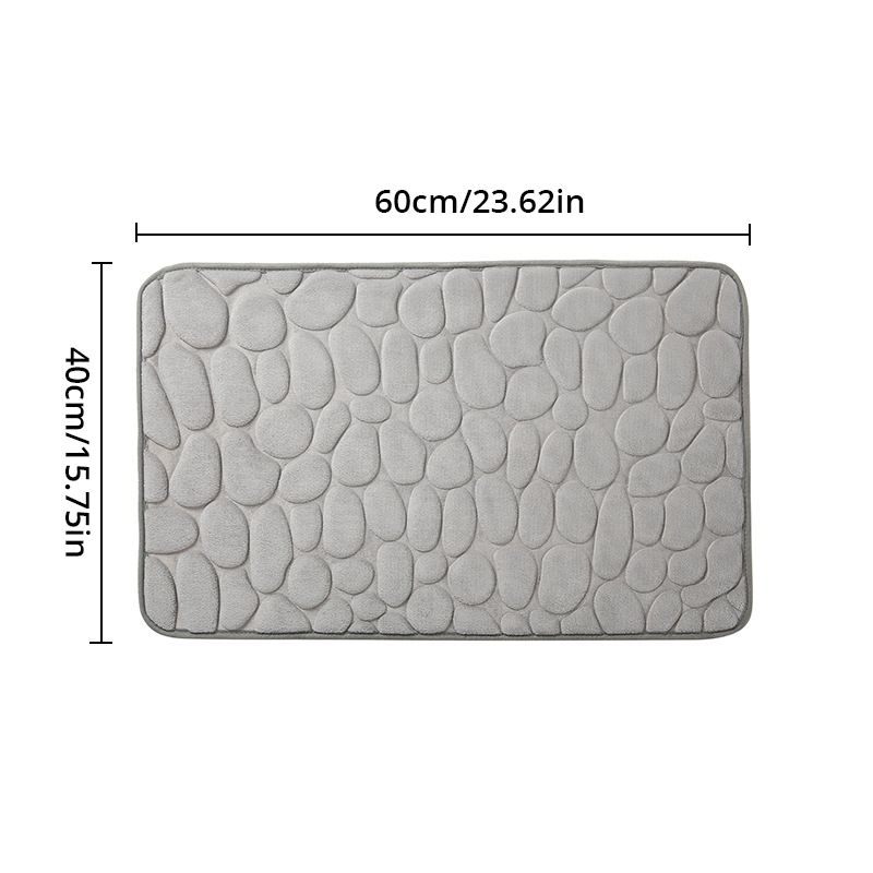 1 Stück Memory Foam geprägter Samtteppich Badezimmer Wohnzimmer Rutschfeste Matte Kopfsteinpflaster Bodenmatte Heimtextilien