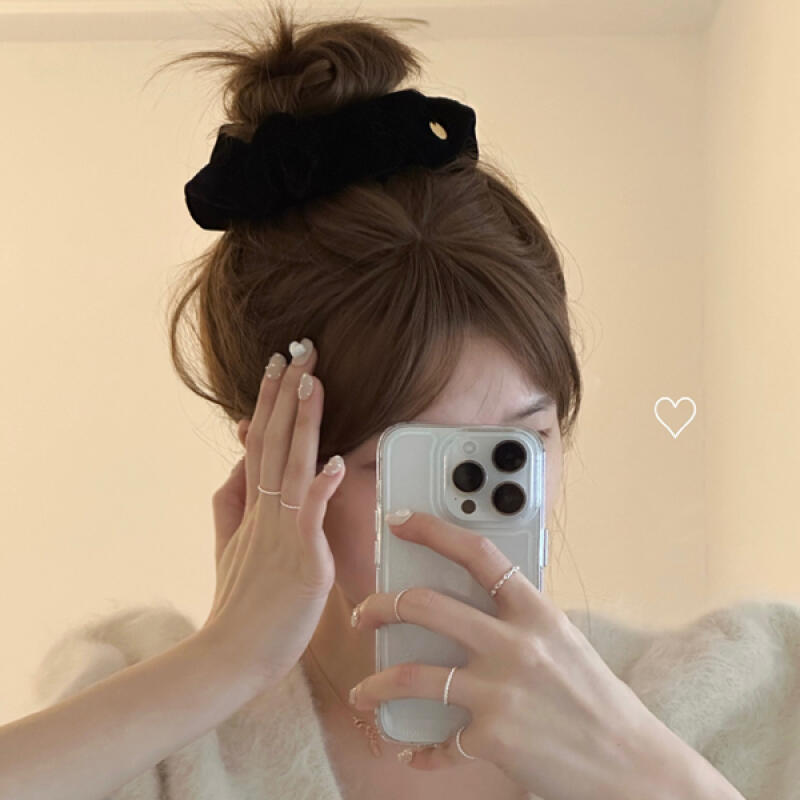 

Monessi Velvet Gopchang String Hair Scrunchie Hair Tie black