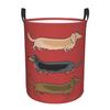 Custom Kawaii Dachshund Dogs Laundry Hamper Large Storage Basket Wiener Sausage Dog Girls Boys Toy Organizer