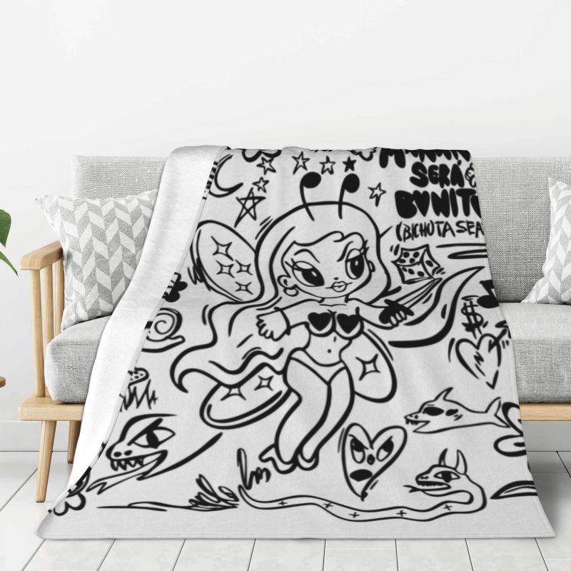 Custom Reggae Ainger Bichota Season Karol G Blankets Warm Flannel Throw Blanket for Bedding Travel Sofa