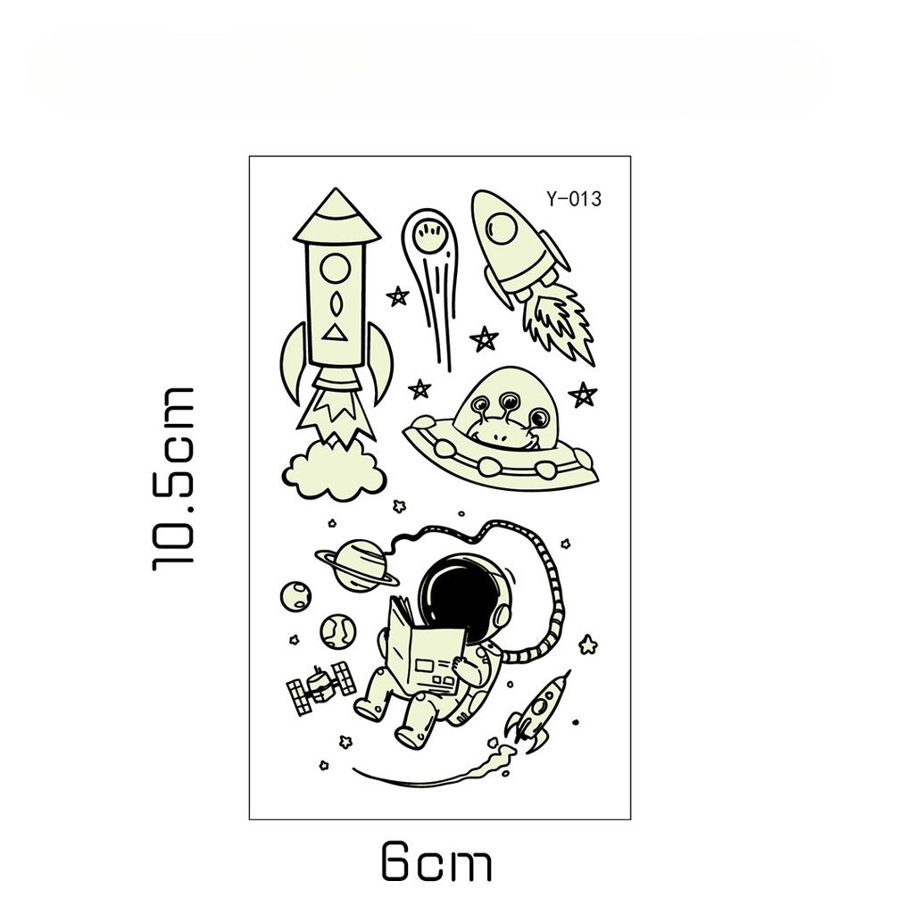 Children's Cartoon Glow-in-the-dark Tattoo with Fluorescent Green Waterproof Bonus Sticker