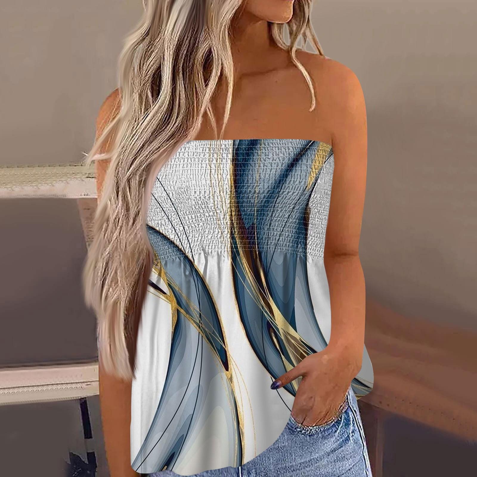 

2024 р. для жінок, мила сексуальна футболка без рукавів із відкритими плечима з квітковим принтом XXL