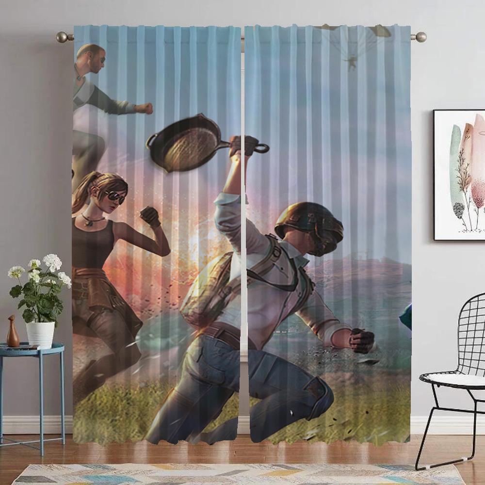 

Pubg Shades Modern Living Room Curtains for Camera Tulle for Bedroom Partition Home Interior Curtains 2 Pieces Window Curtain W50xH70cmx2pcs-CL