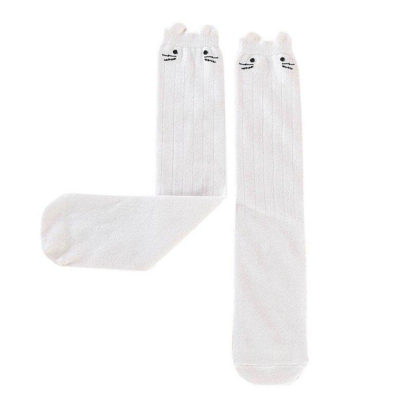 

Детские носки с мультяшным рисунком для девочек, детские гольфы до колена, весенние теплые носки с животным принтом белый