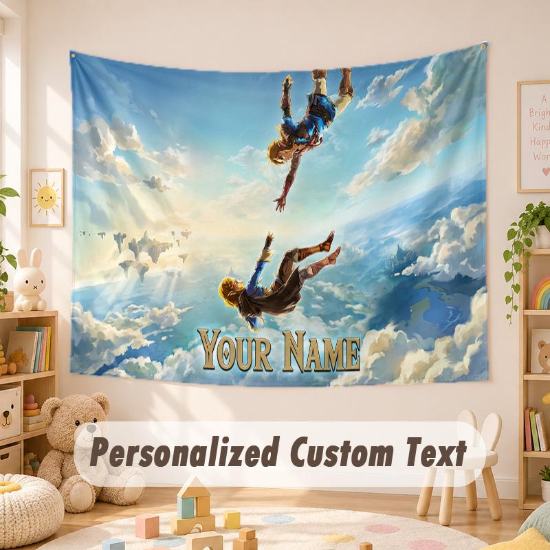 Custom Name Text Tapestry,Zelda Boho Wall Hanging, Decorative Backdrop Tapestry For Room