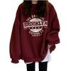 SeiunAn Langarm Englisches Logo Locker Übergrößen Herbst Koreanisches Langarm Long Rundhals Damen Sweatshirt, Frühling, Herbst, Winter, Pullover,