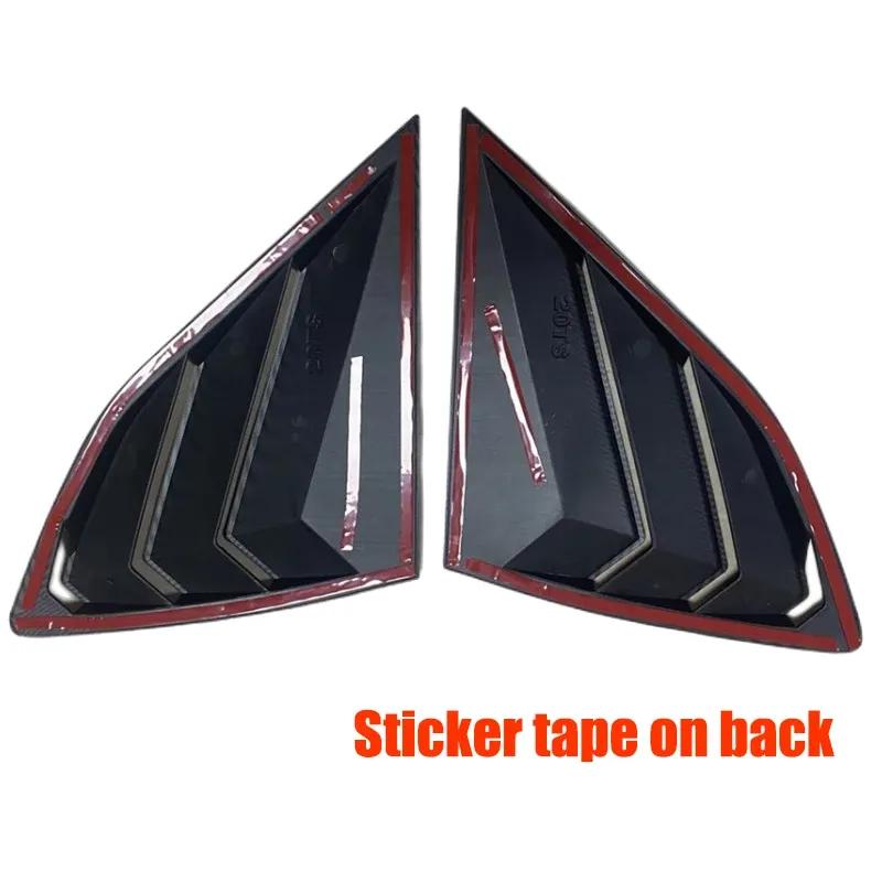 For Hyundai Tucson 2016- 2Pcs Car Rear Window Side Vent Shutter Louver Cover Trim Black Carbon Fiber Exterior Accessories