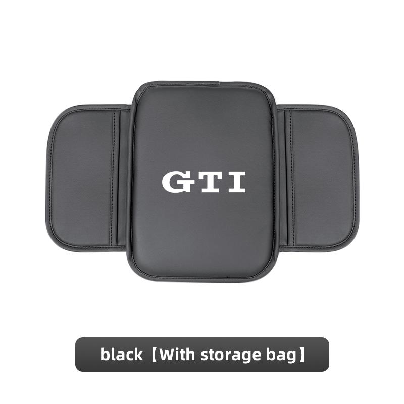 

2026 Hot Sticker Car Leather Armrest box heighten protective pad Memory Foam Arm Rest Cushion For For Volkswagen GTI T-ROC GTD A чёрный