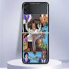 Cartoon B-BoJack Horsemans For Samsung Galaxy Z Flip 5 4 3 5G Phone Case Black Hard Cover ZFlip 5 4 3 Luxury Shockproof Bumper C