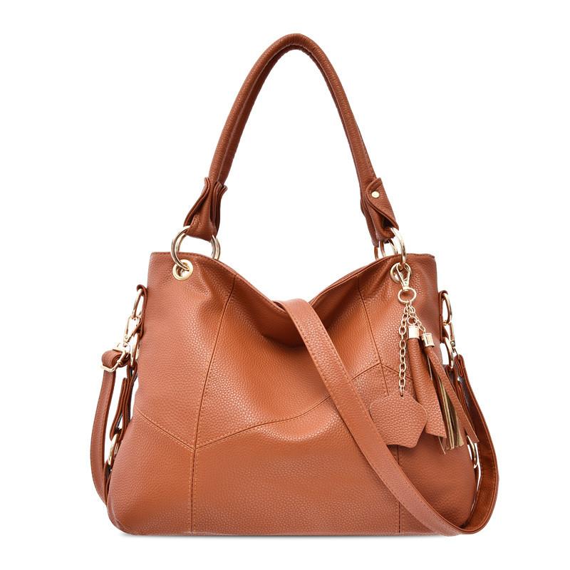 New Soft Leather Women's Bag Handbag Bag European and American Fashion Trend Splicing Bag Shoulder Bag Crossbody Bag