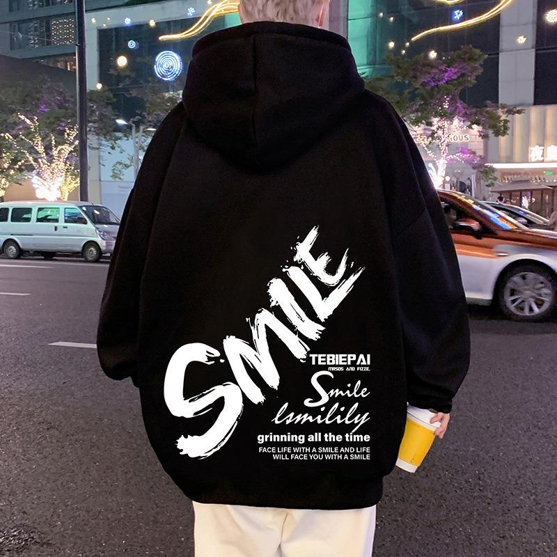 Men S Oversized Fleece Hoodie American Retro Hip Hop Style