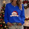 Women's Casual Crewneck Long Sleeve Pullover Top with Christmas Print for Holiday and Everyday Wear
